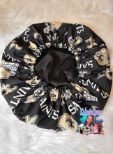 Load image into Gallery viewer, Premium New Orleans Saints Handmade Satin Bonnet | 3C's Creative Corner™
