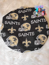 Load image into Gallery viewer, Premium New Orleans Saints Handmade Satin Bonnet | 3C's Creative Corner™
